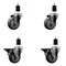 Service Caster 3.5'' Gray Poly Wheel Swivel 1-1/2'' Expanding Stem Caster Set 2 Brakes, 4PK SCC-EX20S3514-PPUB-2-PLB-2-112 - alternate 1